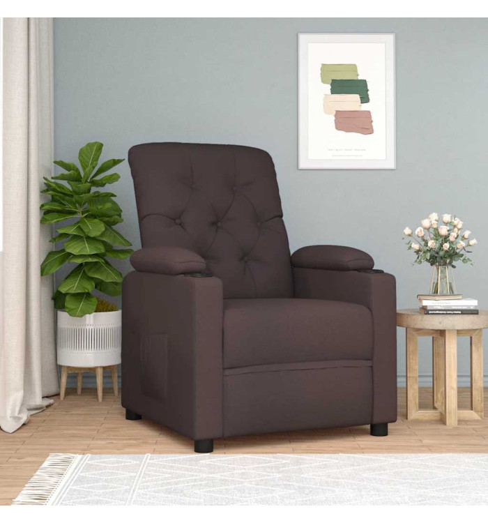 Fauteuil inclinable Marron foncé Tissu | Mobilier & Déco