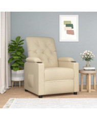 Fauteuil inclinable Crème Tissu | Mobilier & Déco
