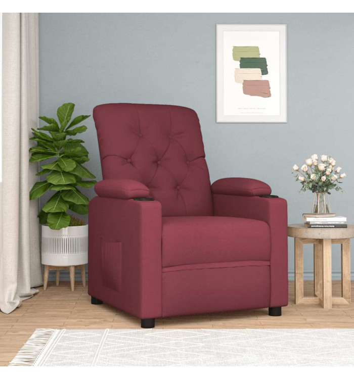 Fauteuil inclinable Rouge bordeaux Tissu | Mobilier & Déco