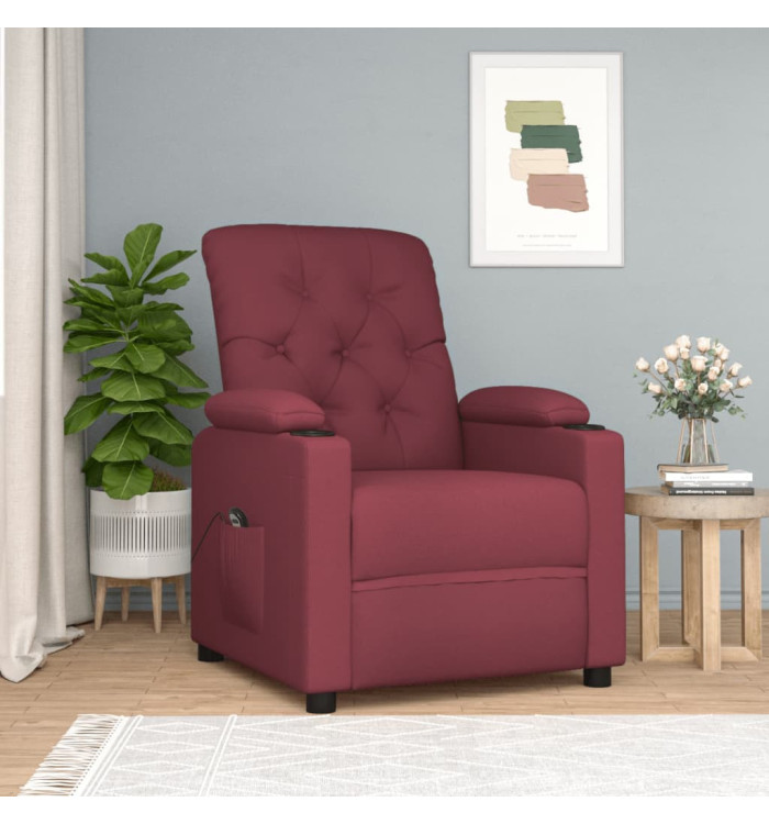 Fauteuil inclinable électrique Rouge bordeaux Tissu | Mobilier & Déco
