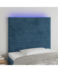 Tête de lit à LED Bleu foncé 80x5x118/128 cm Velours | Mobilier & Déco
