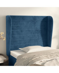 Tête de lit avec oreilles Bleu foncé 83x23x118/128 cm Velours | Mobilier & Déco