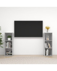 Meubles TV 2 pcs Gris béton 107x35x37 cm Bois d'ingénierie | Mobilier & Déco