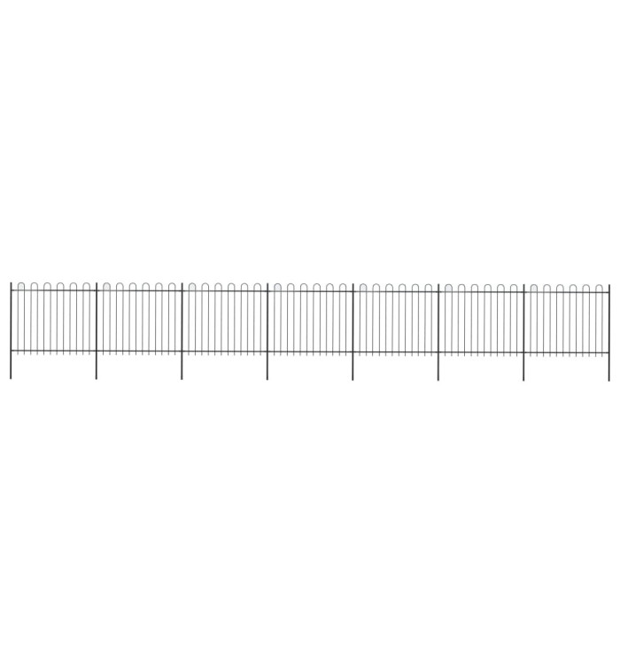 Clôture de jardin avec dessus en cerceau Acier 11,9x1,5 m Noir | Mobilier & Déco