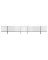 Clôture de jardin avec dessus en cerceau Acier 11,9x1,5 m Noir | Mobilier & Déco