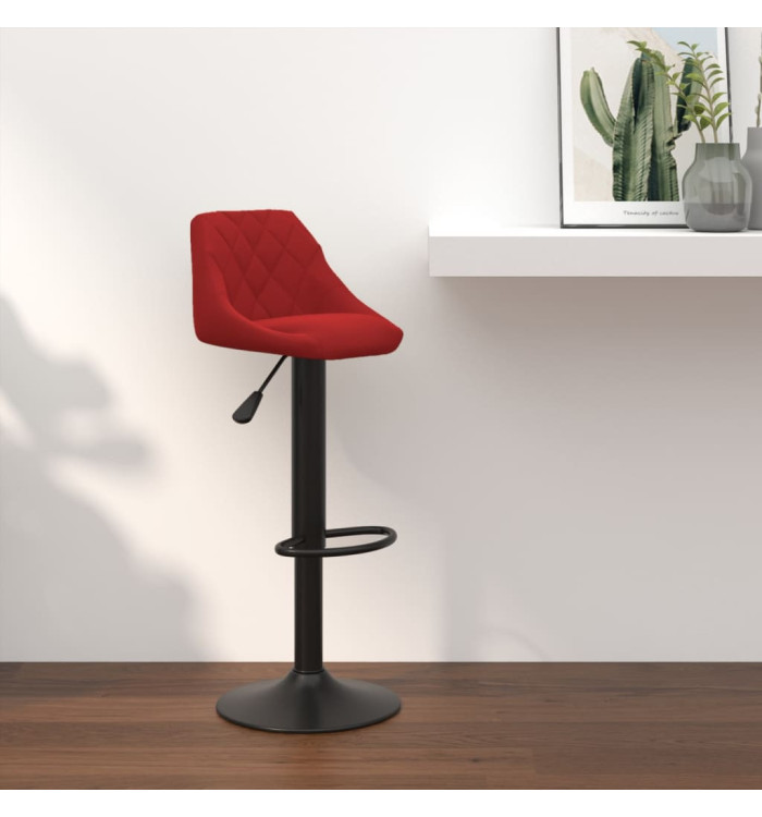 Tabouret de bar Rouge bordeaux Velours | Mobilier & Déco
