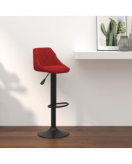 Tabouret de bar Rouge bordeaux Velours | Mobilier & Déco