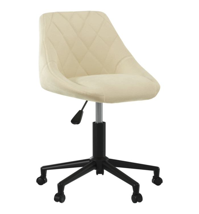 Chaise pivotante de salle à manger Crème Velours | Mobilier & Déco
