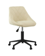 Chaise pivotante de salle à manger Crème Velours | Mobilier & Déco
