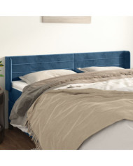 Tête de lit avec oreilles Bleu foncé 163x16x78/88 cm Velours | Mobilier & Déco