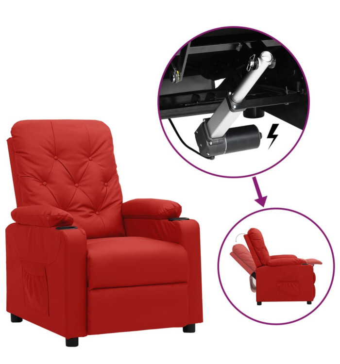 Fauteuil Rouge bordeaux Similicuir | Mobilier & Déco