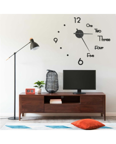 Horloge murale 3D Design moderne Noir 100 cm XXL | Mobilier & Déco