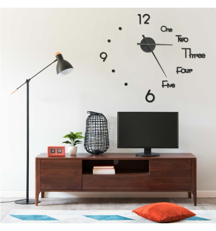 Horloge murale 3D Design moderne Noir 100 cm XXL | Mobilier & Déco
