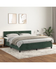 Sommier à lattes de lit et matelas Vert foncé 160x200cm Velours | Mobilier & Déco