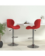 Tabourets de bar lot de 2 rouge bordeaux velours | Mobilier & Déco