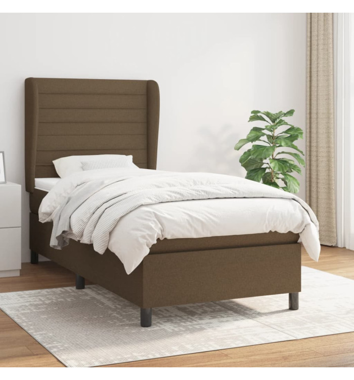 Sommier à lattes de lit avec matelas Marron foncé 80x200 cm | Mobilier & Déco