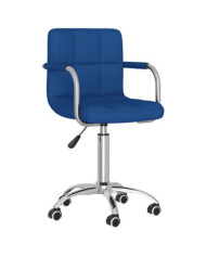 Chaise pivotante de salle à manger Bleu Tissu | Mobilier & Déco
