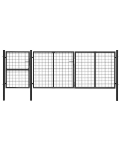 Portail de jardin Acier 400 x 125 cm Anthracite | Mobilier & Déco
