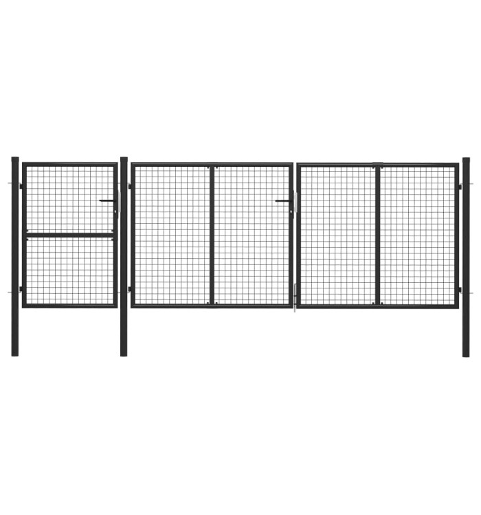 Portail de jardin Acier 400 x 125 cm Anthracite | Mobilier & Déco