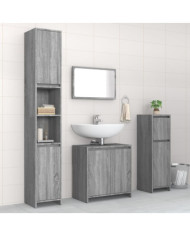 Ensemble de meubles de salle de bain 4 pcs Sonoma gris | Mobilier & Déco