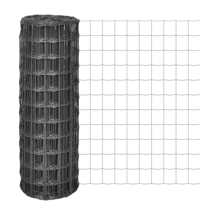 Clôture euro Acier 10 x 0,8 m Gris | Mobilier & Déco