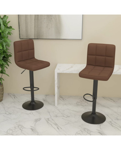 Tabourets de bar lot de 2 marron tissu | Mobilier & Déco