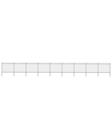 Clôture de jardin avec dessus en cerceau Acier 15,3x1,5 m Noir | Mobilier & Déco