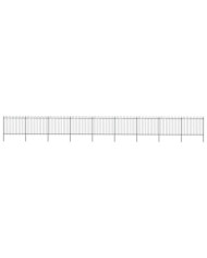 Clôture de jardin avec dessus en cerceau Acier 15,3x1,5 m Noir | Mobilier & Déco