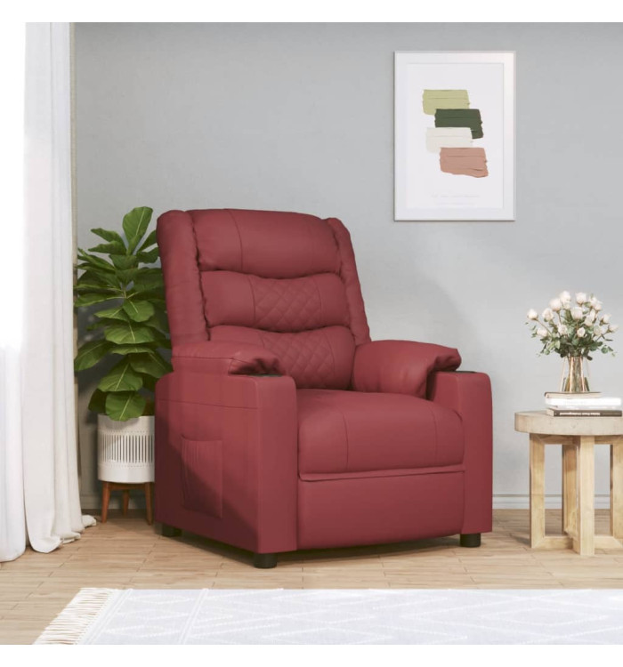 Fauteuil inclinable Rouge bordeaux Similicuir | Mobilier & Déco