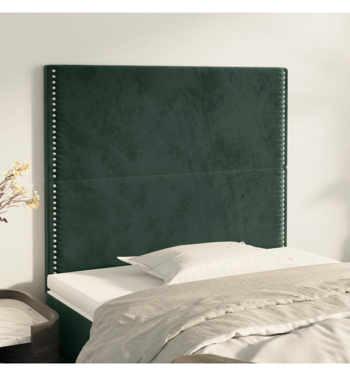 Têtes de lit 2 pcs Vert foncé 80x5x78/88 cm Velours | Mobilier & Déco