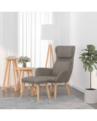 Chaise de relaxation avec tabouret Gris clair Velours | Mobilier & Déco
