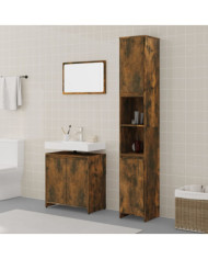 Ensemble de meubles de salle de bain 3 pcs Chêne fumé | Mobilier & Déco