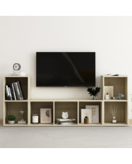 Ensemble de meubles TV 3 pcs Chêne sonoma Bois d'ingénierie | Mobilier & Déco
