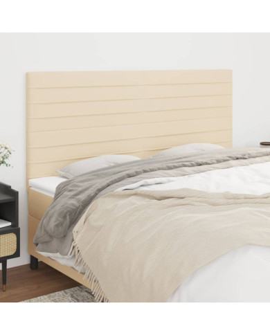 Têtes de lit 4 pcs Crème 90x5x78/88 cm Tissu | Mobilier & Déco