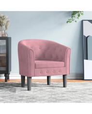 Fauteuil rose velours | Mobilier & Déco
