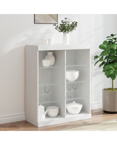 Buffet avec lumières LED blanc 81x37x100 cm | Mobilier & Déco