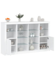 Buffets avec lumières LED 3 pcs blanc bois d'ingénierie | Mobilier & Déco