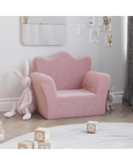 Canapé pour enfants rose peluche douce | Mobilier & Déco