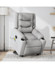 Fauteuil de massage inclinable Gris clair Tissu | Mobilier & Déco