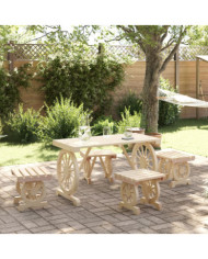 Ensemble à manger de jardin 5 pcs bois de sapin massif | Mobilier & Déco