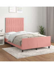 Cadre de lit sans matelas rose 120x190 cm velours | Mobilier & Déco