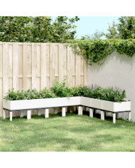 Jardinière avec pieds blanc 200x160x42 cm PP | Mobilier & Déco