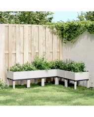 Jardinière avec pieds blanc 160x120x42 cm PP | Mobilier & Déco