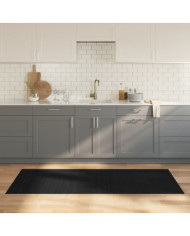 Tapis rectangulaire noir 80x200 cm bambou | Mobilier & Déco