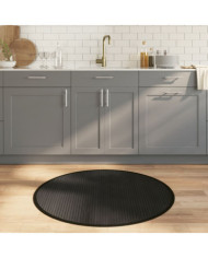 Tapis rond noir 100 cm bambou | Mobilier & Déco