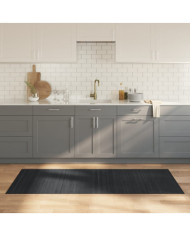 Tapis rectangulaire gris 80x200 cm bambou | Mobilier & Déco