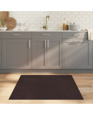Tapis rectangulaire marron foncé 100x100 cm bambou | Mobilier & Déco