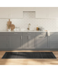 Tapis rectangulaire gris 70x200 cm bambou | Mobilier & Déco
