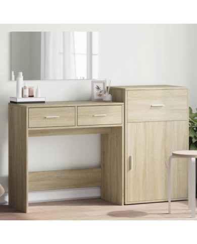Ensemble de coiffeuse 3 pcs chêne sonoma bois d'ingénierie | Mobilier & Déco
