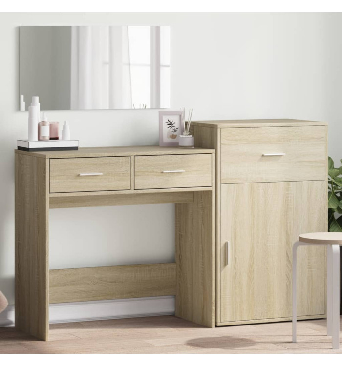Ensemble de coiffeuse 3 pcs chêne sonoma bois d'ingénierie | Mobilier & Déco